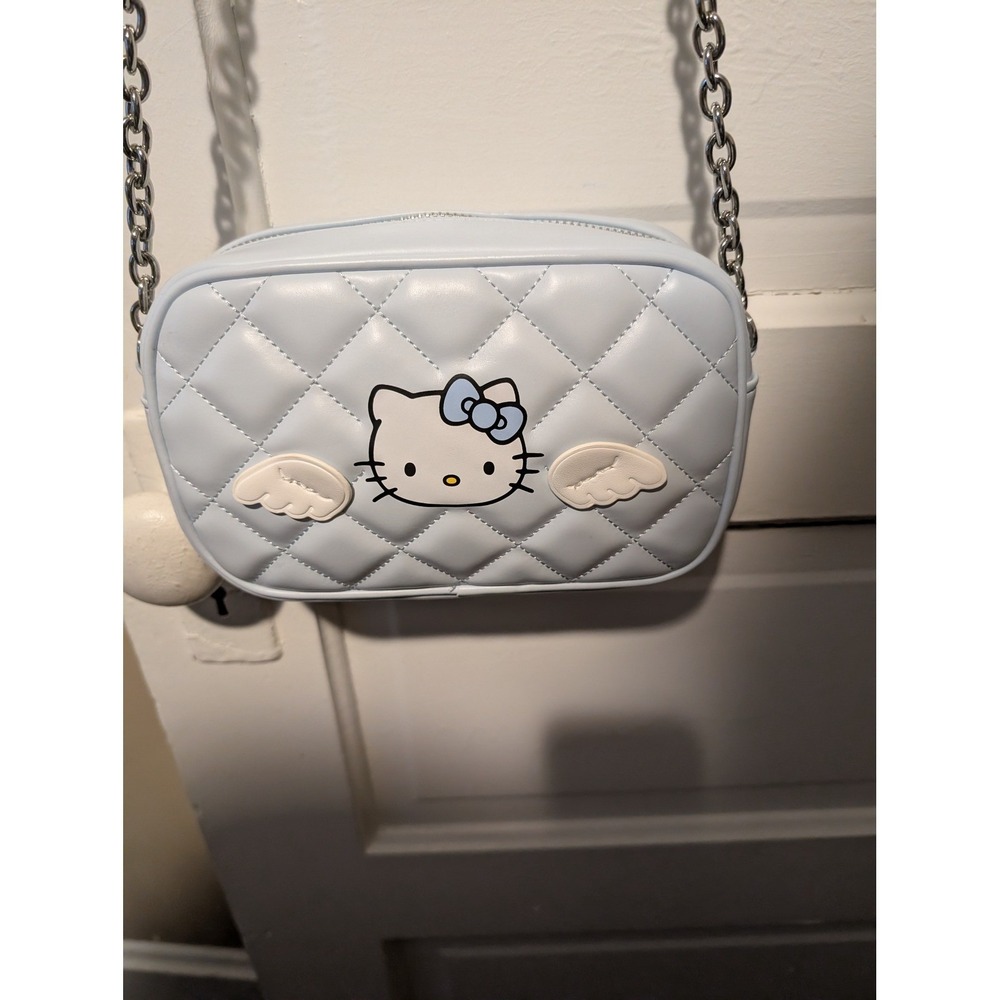 Forever 21 Hello Kitty Angel Wings Quilted Crossbody Bag Light Blue Y2K Sanrio